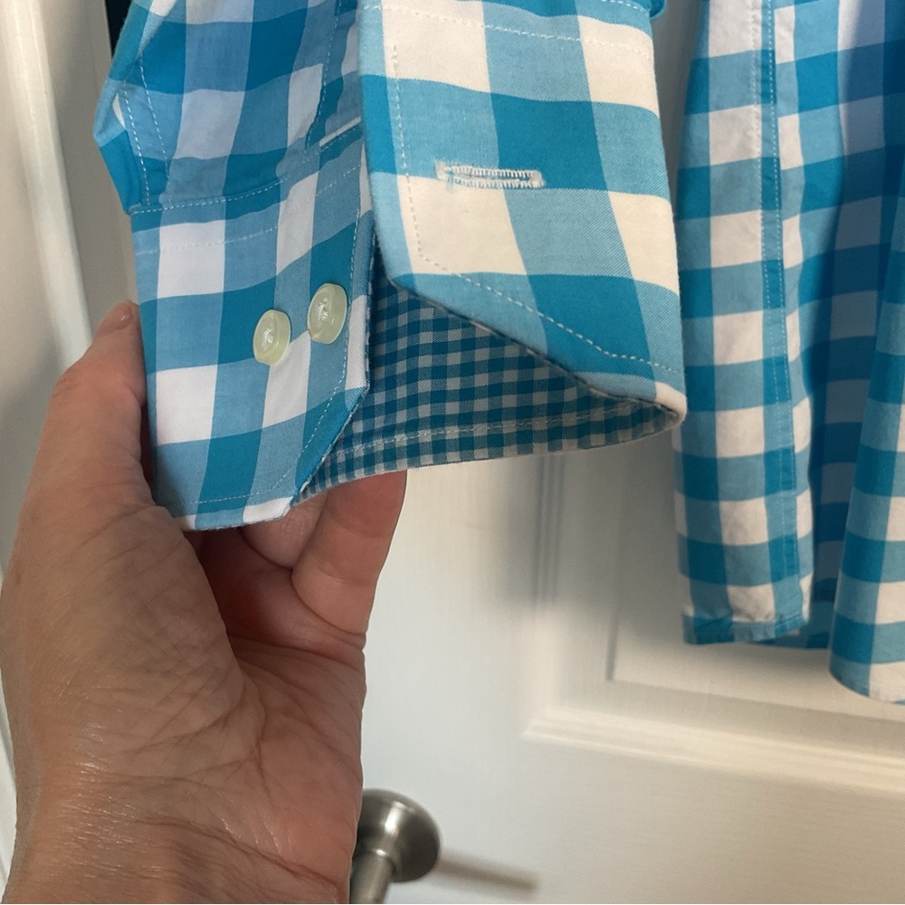 Tommy Hilfiger Blue and White Gingham Dress Shirt - Picture 4 of 9
